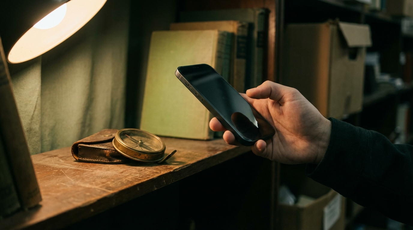 Using a phone app to scan items in a thrift store