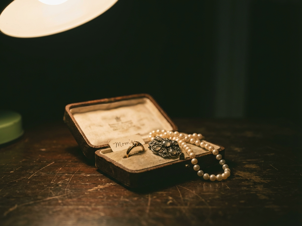 Estate jewelry being sorted and identified