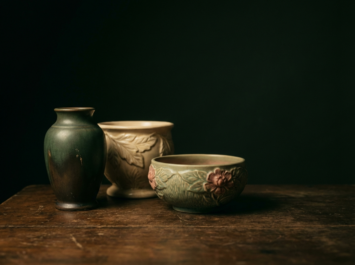 Estate sale pottery being identified for maker and value
