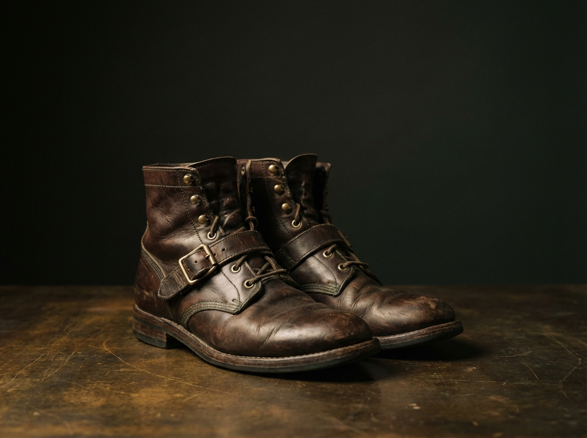 Vintage boots being identified and valued